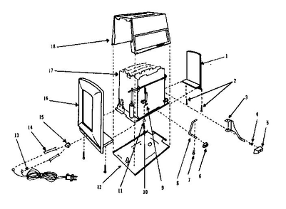 Replacement Parts Diagram and Parts List for T330W  Proctor Silex Toaster
